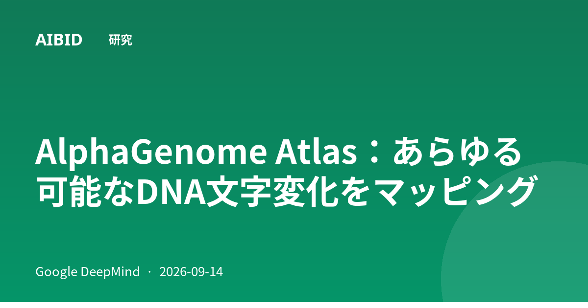 AlphaGenome Atlas：あらゆる可能なDNA文字変化をマッピング