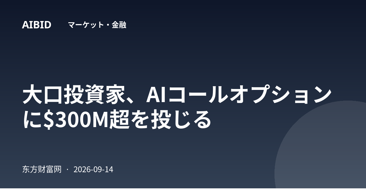大口投資家、AIコールオプションに$300M超を投じる